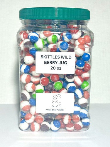 Freeze Dried Bulk Wild Berry Skittles Candy Jug Made Fresh Daily 20oz Container