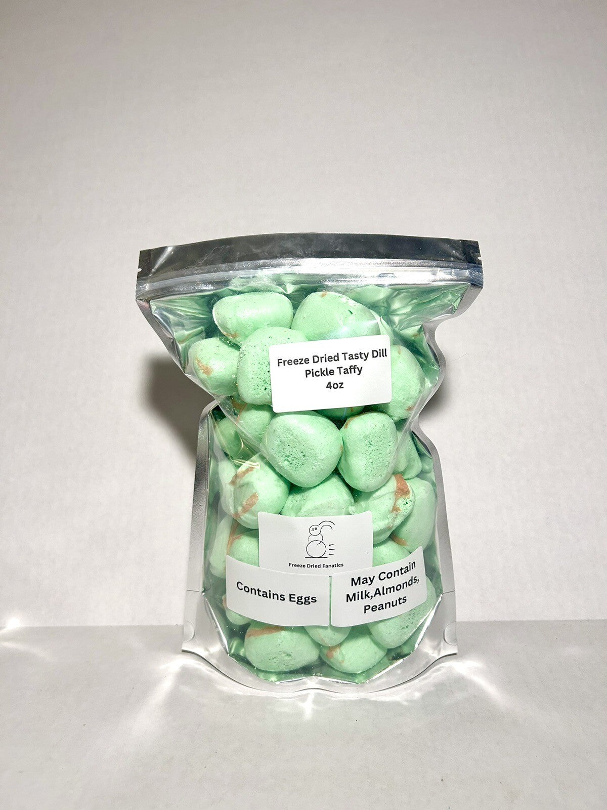 Freeze Dried Candy Dill Pickle Saltwater Taffy 4 Oz Made Fresh
