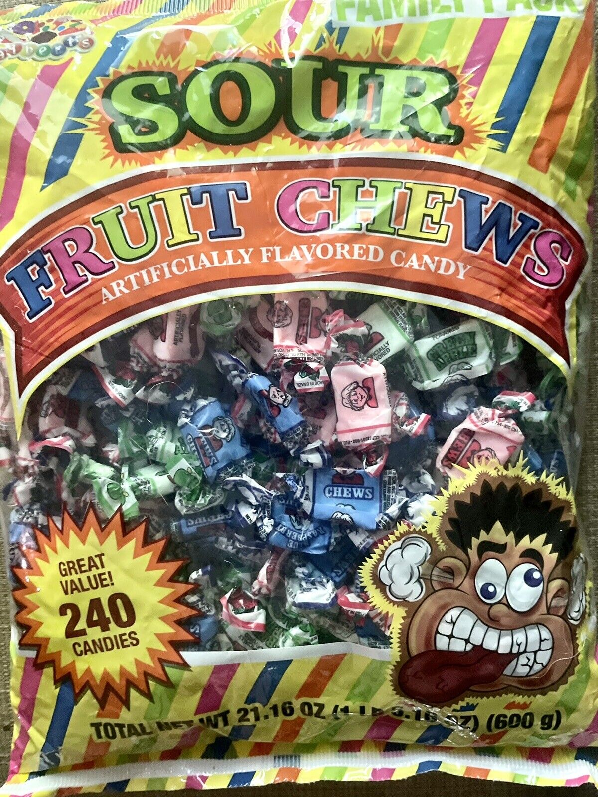 Freeze Dried Alberts Sour Fruit Chews Candy *4 oz* Made Fresh