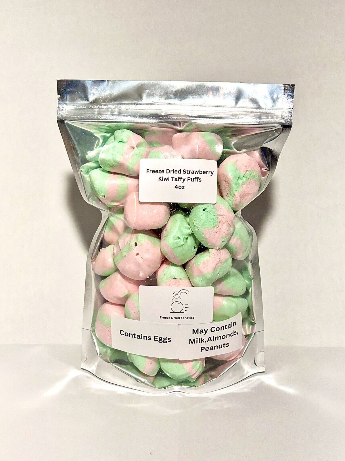 Freeze Dried Candy Strawberry Kiwi Saltwater Taffy *4 Oz* Made Fresh