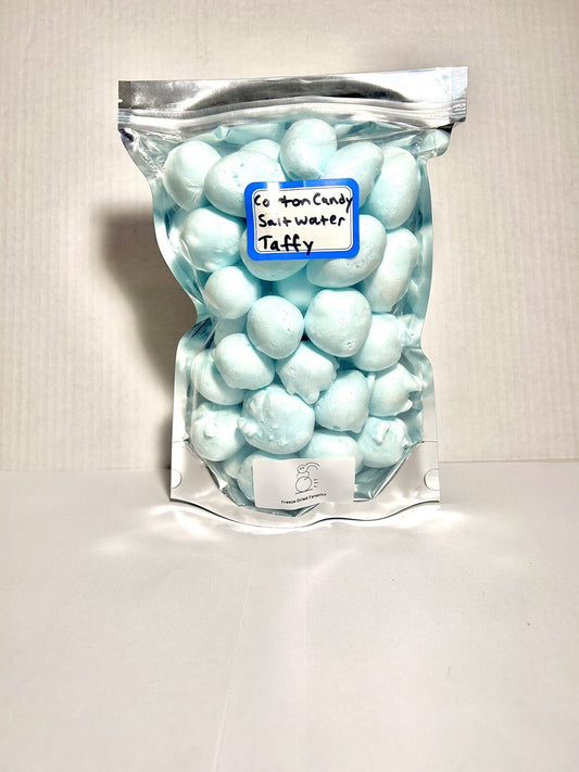 Freeze Dried Saltwater Taffy Blue Cotton Candy  *4 Oz* Made Fresh To Order